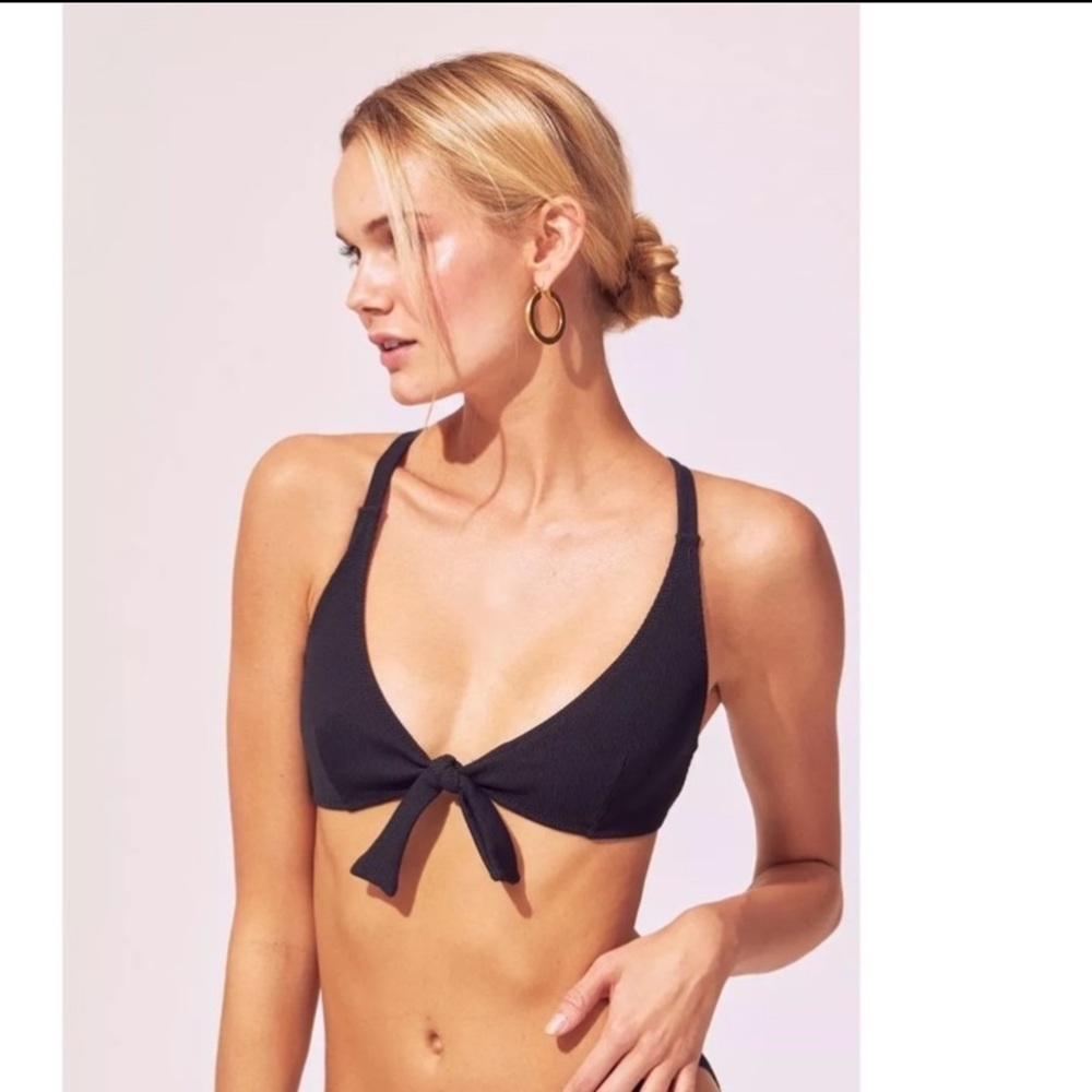 NWT Solid & Striped Fiona Tie Swim Top Sz M